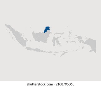 Kalimantan Utara Highlighted on Indonesia Map Eps 10