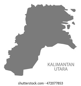 Kalimantan Utara Indonesia Map Grey Stock Vector (Royalty Free ...