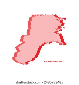 Kalimantan Utara Map - World Map International vector template. Indonesia region silhouette vector illustration