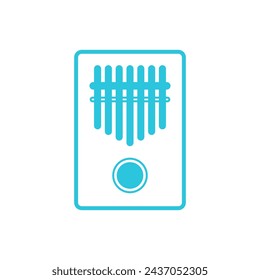 Kalimba, acoustic wooden music instrument isolated on white background. 