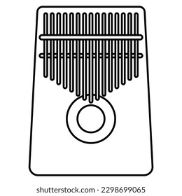 Kalimba Icon 17 Key Thumb Piano Instrument for Logo and More