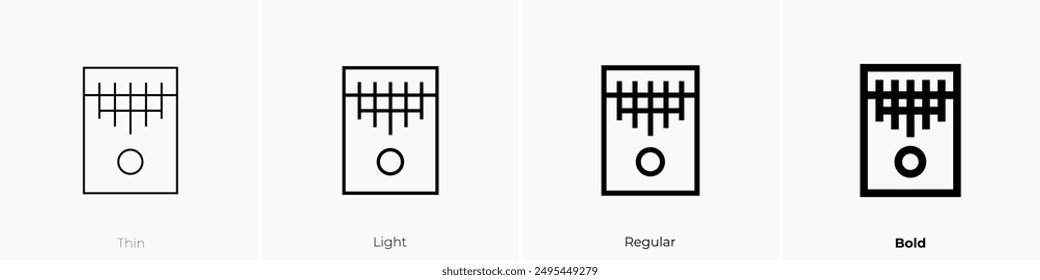 kalimba icon. Thin, Light Regular And Bold style design isolated on white background
