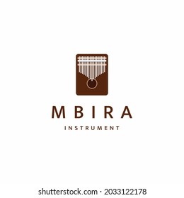 Kalimba. Mbira or thumb piano. African traditional musical instrument logo icon design template flat vector