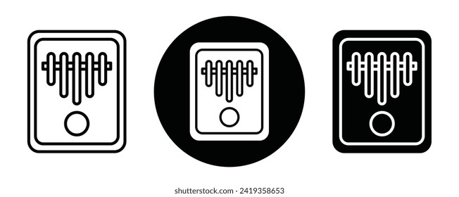 Kalimba outline icon collection or set. Kalimba Thin vector line art