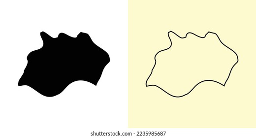 Kalinga map, Philippines, Asia. Filled and outline map designs. Vector illustration