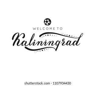 Kaliningrad handwritten lettering inscription. Logo design. Vector illustration.