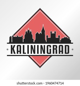 Kaliningrad, Kaliningrad Oblast, Russia Skyline Logo. Adventure Landscape Design Vector City Illustration Vector illustration.