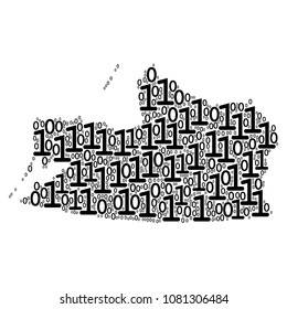 Kaliningrad Region Map composition icon of zero and null digits in variable sizes. Vector digital symbols are composed into Kaliningrad Region Map collage design concept.