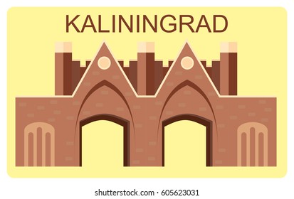 KALININGRAD, RUSSIA. Brandenburg Gate. Vector icon.