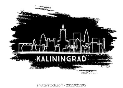 Kaliningrad Russia City Skyline Silhouette. Hand Drawn Sketch. Business Travel and Tourism Concept with Modern Architecture. Vector Illustration. Kaliningrad Cityscape with Landmarks.