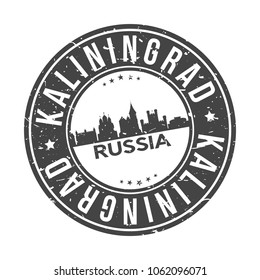 Kaliningrad Russia Round Stamp Icon Skyline City Design Badge Rubber.