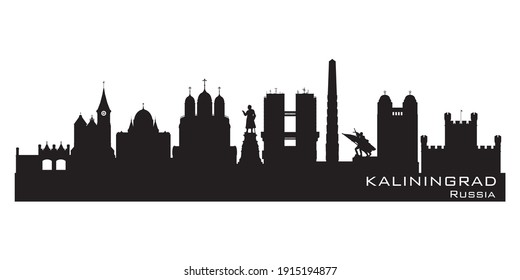 Kaliningrad Russia skyline Detailed vector silhouette