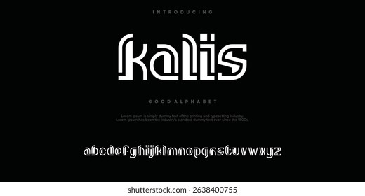 Kalis minimal abstract alphabet fonts. Typography  logo creative font. vector illustration
