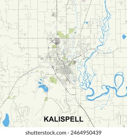 Kalispell, Montana, United States map poster art