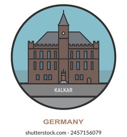 Kalkar. Cities and towns in Germany. Flat landmark
