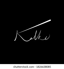 Kalki Written in English Calligraphy. Kalki is the name of girls.