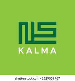 KALMA KUFIC LOGO. ISLAMISCHES KUFISCHES KALLIGISCHES LOGO-DESIGN. ISLAMISCHES LOGO. 