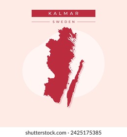 Kalmar County (Counties of Sweden, Kingdom of Sweden) map vector illustration, scribble sketch Kalmar map