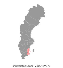 Kalmar county map, province of Sweden. Vector illustration.