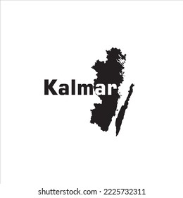 Kalmar map and black lettering design on white background