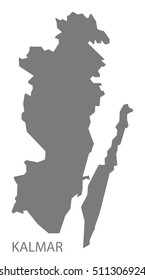 Kalmar Sweden Map grey