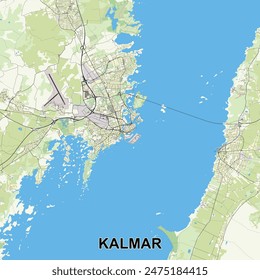 Kalmar, Sweden map poster art