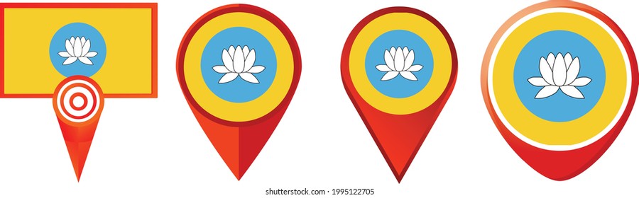 Kalmykia flag icon . web icon set . icons collection. Simple vector illustration.