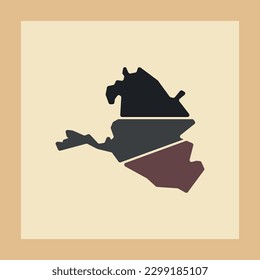 Kalmykia map modern geometric creative design