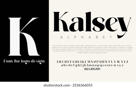 Fonte do alfabeto vetorial do Kalsey para o desenho do logotipo