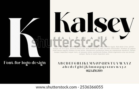 Kalsey vector alphabet font for logo design
