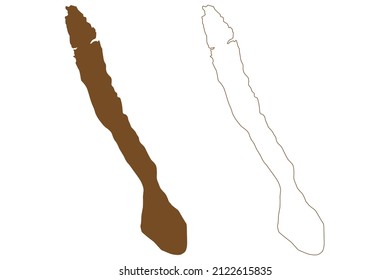 Kalsoy island (Kingdom of Denmark, Faroe Islands) map vector illustration, scribble sketch man island map