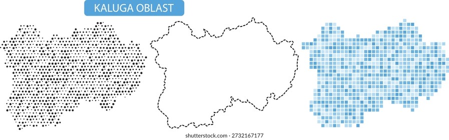 Kaluga oblast map illustration with various visual representations
