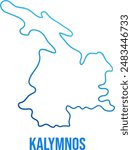 Kalymnos island simple map outline blue gradient 