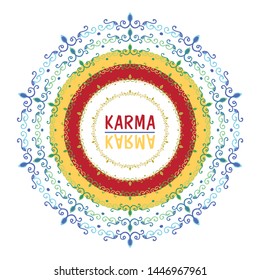 Kama Illustration on circular Motif for positivity