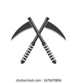 Ilustración del vector de armas marciales Kama Silhouette.