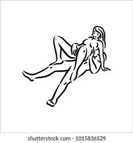 Kama sutra sexual pose. Sex poses illustration of man and woman on white background