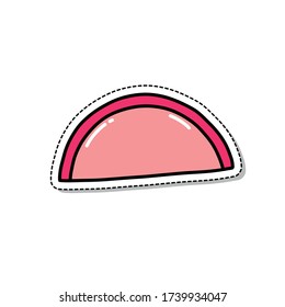 icono del doodle kamaboko, ilustración del vector