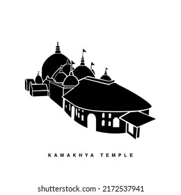 Icono vector del templo de Kamakhya. Icono del vector mandir hindú de Kamakhya.