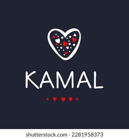 (Kamal) Nombre de caligrafía, Ilustración vectorial.