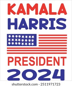 Kamala Harris president for 2024 Tshirt  for usa people.