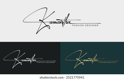 Kamantha Fashion Designer Signature logo for Business