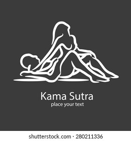 Kamasutra position icon. grey background