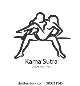 Ícone de posição Kamasutra. fundo cinza