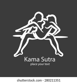 Kamasutra position icon. grey background