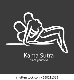 Kamasutra position icon. grey background