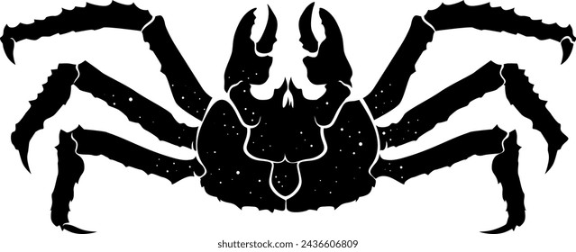 kamchatka crab silhouette vector illustration