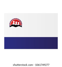 Kamchatka Krai national flag on white background texture. Vector, illustration, symbol federal subject of Russia.