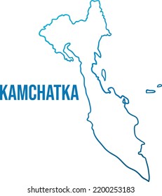 Kamchatka Peninsula blue gradient isolated map
