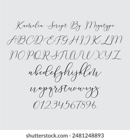 Kamelia Script is modern calligraphy design, including Regular and Bold Script. This font is elegant and pretty with swashes. Can used for various purposes. such as logo, product packaging etc.