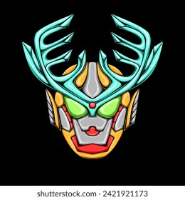 Kamen rider deer head design vector color
